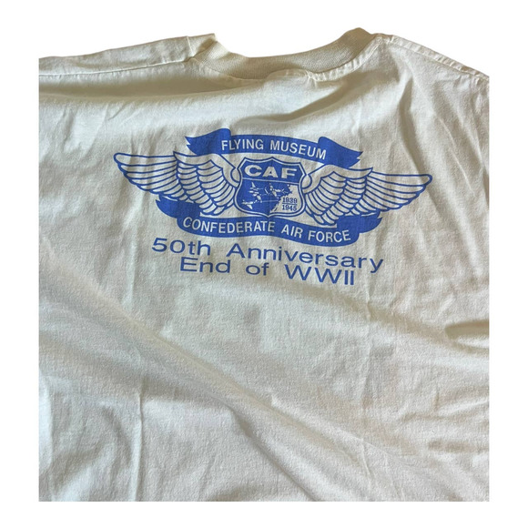 vintage military t shirt XL single stitch white 1995 rare - Picture 3 of 4